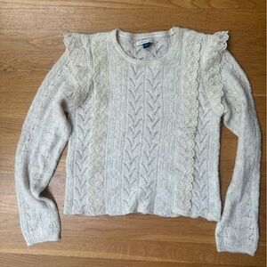 American Eagle Pointelle & Lace Sweater